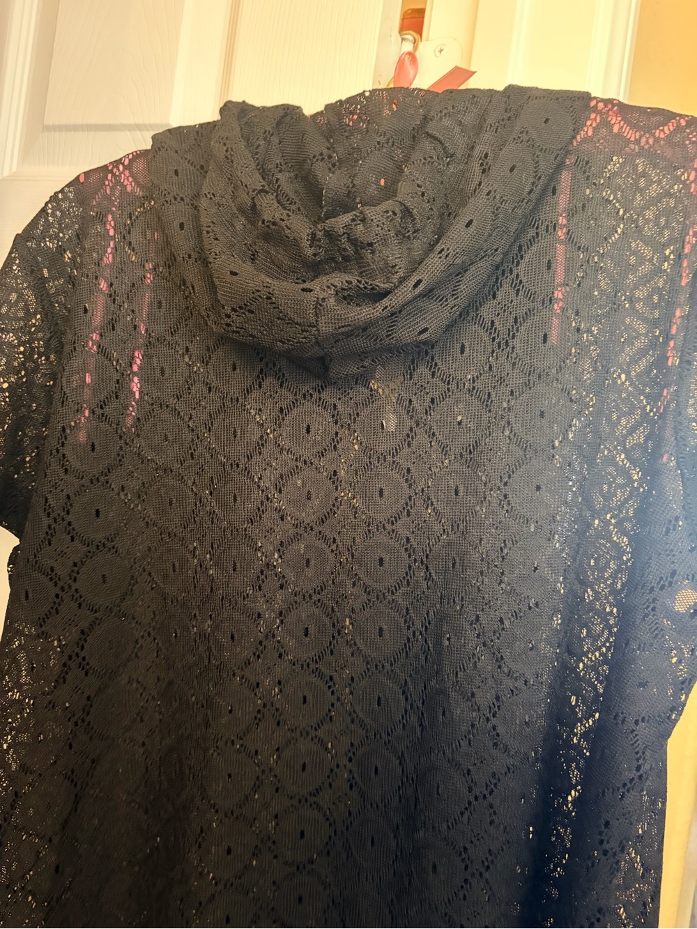 Jaclyn Smith Black Lace Zip Hoodie Swim Coverup - Picture 2 of 7